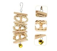 Toyvian Hanging Wooden Parrot Chewing Durable Bird Cage Accessory for Parrots Cockatiels Conures and Macaws Bright Design Promotes Physical Activity and Fun