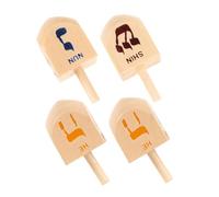 Toyvian Hanukkah Wooden Dreidels Hebrew Colorful Letters Wood Spinning Tops for Chanukah Decorations and Educational Set