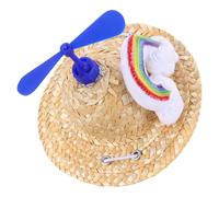 Toyvian Hat for Dogs Woven Bamboo Dragonfly Hat Decorative Photography Prop in Dark Blue Suitable for Pet's Photography and Decoration