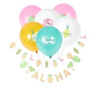 Toyvian Hawaii Party Decoration of Tropical Balloons Pineapple Coconut Tree Banner for Luau Celebrations for Indoor Outdoor Use Premium Latex Material Create Unforgettable Memories