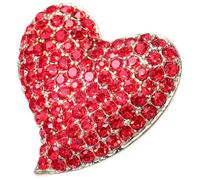Toyvian Heart Brooch Pin Clothing Accessory Delicate Corsage Lightweight Red Alloy and Rhinestone for Women Suitable to Decorate Your Clothes and Hats
