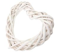 Toyvian Heart Shape Rattan Wreath Hoop, 20Cm Natural Vine Garland for Front Door and Valentines Day Decor