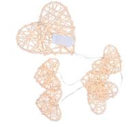 Toyvian Heart Shaped Hanging Rattan Ornament Rattan-woven Pendant with Light Creative Delicate Design White for Home and Bar Decoration