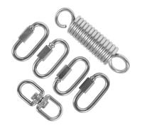 Toyvian Heavy Duty Stainless Steel Hammock Chair Spring Set with Swivel Suspension Rings Outdoor Swing Hanging Kit for Porch Garden Relaxation and Comfortable Rotation