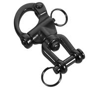 Toyvian Heavy Duty Stainless Steel Snap Shackle with Swivel Eye, Quick Release Sailing Halyard Hook for Rope Anchoring and Industrial Lifting, Black Finish