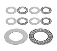 Toyvian Heavy Duty Thrust Needle Bearings for Industrial Equipment and Machine Tool Spindles 10 Sets with Washers 0.87" Bore 1.46" Od Flat Axial Design Bearing Steel with Stable Thrust