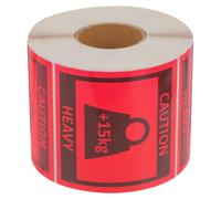 Toyvian Heavy Warning Label Stickers Roll with High Adhesive and Prominent Heavy Warning Symbol for Transportation Packaging and Shelf Management, Red Adhesive Stickers for Moving