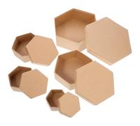 Toyvian Hexagonal Gift Box Kraft Paper Gift Box Reusable for Giving Different Occasions