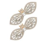 Toyvian High-end Rhinestone Shoe Clips for Women Zinc Alloy Shoe Buckles Elegant Brooch Accessories for Heels Bags Scarves for Birthdays and Anniversaries Gold Color