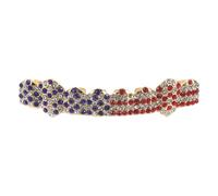 Toyvian Hip Hop American Flag Rhinestone Tooth Grill for Men and Women, Copper Material with Snug Fit and Comfort Fit, Sparkling Bling Teeth Jewelry for Cosplay Events and Independence Day