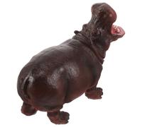 Toyvian Hippo Garden Statue Fiberglass Open Mouth Outdoor Sculpture | Jungle Figurine Decor, Stable Base with Weather Resistant Build, Fine Surface Textures and Lifelike Contours