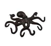 Toyvian Home Cast Iron Octopus Key Hook Black Decorative Storage Hook for Living Room Space-Saving Hanging Organizer