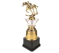 Toyvian Horse Racing Trophy Cup Plastic Gold Horse Figurine Award