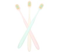 Toyvian Household Soft Bristle Toothbrush for Adults 3pcs Plastic Wide Thin Brush Head for Oral Care and Comfortable Cleaning