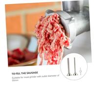 Toyvian Household Stainless Steel Sausage Funnels Meat Grinder Accessories Set No Sausage Making Tools for Home Meat Grinders with Nozzle and Bracket