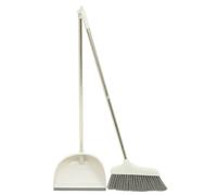 Toyvian Indoor Dustpan and Brush Set with Long Handle, PET and Metal Material, Suitable for Home Cleaning on Cement and Wood Surfaces