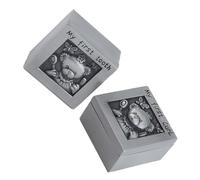 Toyvian Infant Growth Keepsake Box Bear Carving Metal Storage Box for Small Memorial Box for Kids' Teeth and Fetal Hair Commemorative for Baby's Memories