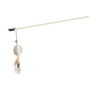 Toyvian Interactive Cat Teaser Stick with and Bell Durable Wooden Fishing Pole for Indoor Play Engaging Kitten Wand Encouraging Exercise and Bonding Cute Rope Design for Fun