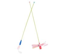 Toyvian Interactive Cat Teasing Stick for Indoor Play and Exercise 2pcs with Bell Plastic Material with Artificial Plume, Entertaining Pet Accessories Random Color for Kitten and Cat