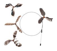Toyvian Interactive Cat Wand with Spiral Replacement Heads Indoor Cat Teaser Stick for Engaging Play and Behavior Training and Kittens