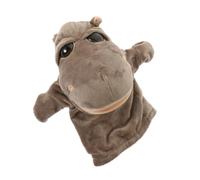 Toyvian Interactive Hand Puppet with Working Mouth Plush Brown Hippo Animal for Storytelling Role Play Classroom Games Halloween Party Favors Soft Stuffed Hand Puppet
