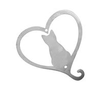 Toyvian Iron Art Cat Hanging Ornament Outdoor Garden Decor Sturdy Metal Wall Art for Cat Lovers Indoor Outdoor Use Charming Cartoon Style