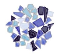 Toyvian Irregular Ceramic Tile Pieces for Mosaic Art DIY Projects and Home Decor, Sturdy Glazed Ceramic Fragments, Convenient to Use, Blue Color, 200g Pack for Creative Crafting