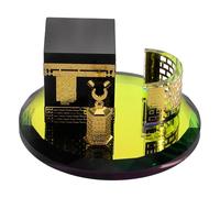 Toyvian Islamic Crystal Model Kaaba Handicraft Decor Three-Piece Set Round Shape Premium Home Table and Vehicle Display Souvenir Saudi Arabia Architecture Miniature Showpiece