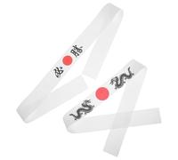 Toyvian Japanese Samurai Headbands 2pcs Polyester Minimalist Sweatband for Chefs, Practical for Cooking and Karate Practice