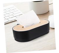 Toyvian Japanese Style Bamboo Tissue Box Holder Napkin Dispenser with Retro Design Decorative and Practical Tissue Container for Home Restaurant Office Bathroom Black