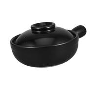 Toyvian Japanese Style Terracotta Clay Pot with Lid for Soup Porridge Cooking Multi-functional Natural Clay Casserole Pot Stewing Frying Heat Resistant Cookware