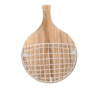 Toyvian Japanese Style Wall Mounted Flower Basket Rustic Wooden Iron Frame Hanging Planter for Balcony Patio Garden Decoration Space Saving Handwoven Natural Material Design for Villa and