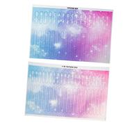 Toyvian Kalimba Sticker Set 2pcs Colorful Thumb Piano Decals for Beginners 17-key and 21-key Fretboard Stickers Design
