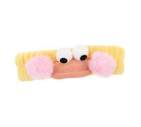 Toyvian Kawaii Funny Big Eyes Headband Plush Hair Band Yellow Cartoon Animal Headwrap for Women Girls Face Wash Spa Shower Skincare Accessory