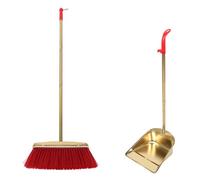 Toyvian Kitchen Brush and Dustpan Set with Wear-Resistant Stainless Steel and Nylon, Long Handle Upright Broom with Teeth for Easy Maintenance and Home Cleaning
