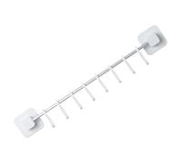 Toyvian Kitchen Rail Pan Hanger Wall Mounted Utensil Rack with Removable Hooks Strong Load Bearing White Organizer for Kitchen and Bathroom Storage
