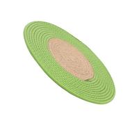 Toyvian Knitted Cotton Cat Scratching Mat Dual-use Claw Grinding Pad and Sleeping Cushion Brown Green for Indoor Cats Natural