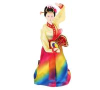 Toyvian Korean Hanbok Doll Figurine with Bright Painted Color Delicate Details and Stable Structure Traditional Folk Art Decoration for Home Restaurant and Korean Style Decor Collectible