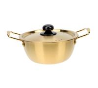 Toyvian Korean Style Stainless Steel Soup Pot with Double Handles Lightweight Milk Heating and Instant Noodles Cookware for Picnic Household and Restaurant Use Anti-scalding Grip