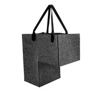 Toyvian L-shaped Clothes Container Sundries Holder Felt Laundry Basket with Handle Sturdy Construction Space-saving Modern Simple Design for Stairs Home Storage