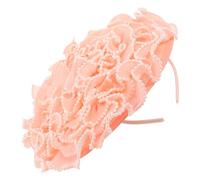 Toyvian Lace Headband Giant Flower Fascinator for Tea Party Wedding Events Features Pleated Design and Pearl Accents for Women's Elegant Headwear