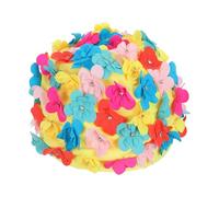 Toyvian Ladies Retro Swim Cap with 3d Flower Petal Design, Dual Layer Waterproof Cloth Bathing Cap for Women, Comfortable Fit for Training, Beach, and Pool Parties