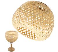 Toyvian Lampshade for Cover Lamp, Bamboo Woven Light Pendant Shade Rustic Please Help with Phrase Classification of This Title Lightweight and Easy to Install Beige Bamboo Hanging me