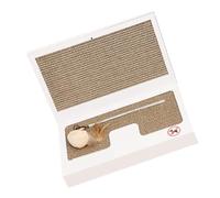 Toyvian Laptop Shaped Cat Scratcher Board Toy, Corrugated Paper Scratch Pad, Portable Wear-Resistant Cat Scratch Toy for Home Play, Includes Teaser Stick