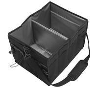 Toyvian Large BBQ Tool Organizer Box with Multiple Compartments for Outdoor Grill Accessories Picnic Tableware Condiments and Camping Supplies Storage Carrying Case for Garden Parties and