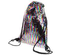 Toyvian Large Capacity Drawstring Gym Bag with Comfortable Carrying and Polyester Material, Sparkling Sequin Design for Hiking and Shopping, Versatile Swim Bag with Drawstring Closure