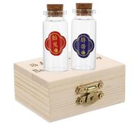 Toyvian Large Capacity Keepsake Box with Wood and Glass Material, Elegant Design Preserving Precious Memories, Present for Newborn Families, Beige Fetal Hair and Umbilical Cord Storage
