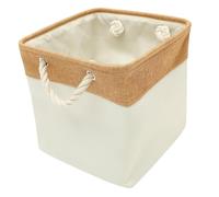 Toyvian Large Capacity Linen Storage Cube Basket with Comfortable Handles for Laundry Books and Sundries Organizer Storage Bin for Bedroom and Home Use