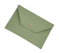 Toyvian Large Capacity Makeup Bag with Envelope Design, Double-Sided PU Leather Cosmetic Pouch and Phone Holder, Makeup Brush Organizer and Cash Wallet for Women, Teal Green