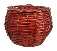 Toyvian Large Capacity Woven Egg Basket with Lid Sturdy Willow Storage Organizer for Kitchen and Farmhouse Multi-purpose Wicker Basket for Eggs Fruits Potatoes Portable